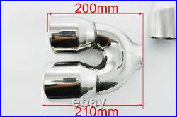 2 stainless steel tailpipes (Chrome) suitable for BMW 5 Series F10 AB 220
