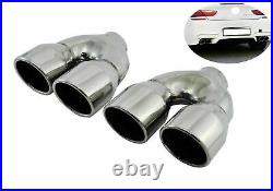 2 stainless steel tailpipes (Chrome) suitable for BMW 6 Gran Coupe F06 AB 220