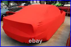Full garage car cover protective blanket indoor red with mirror pockets for BMW 8 Series E31