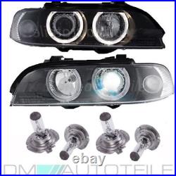 H7/H7 Angel Eyes headlights black indicator white + bulbs + instructions for BMW E39