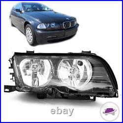 H7/H7 headlights right 98-01 black clear + engine fits BMW E46 LimoTouring
